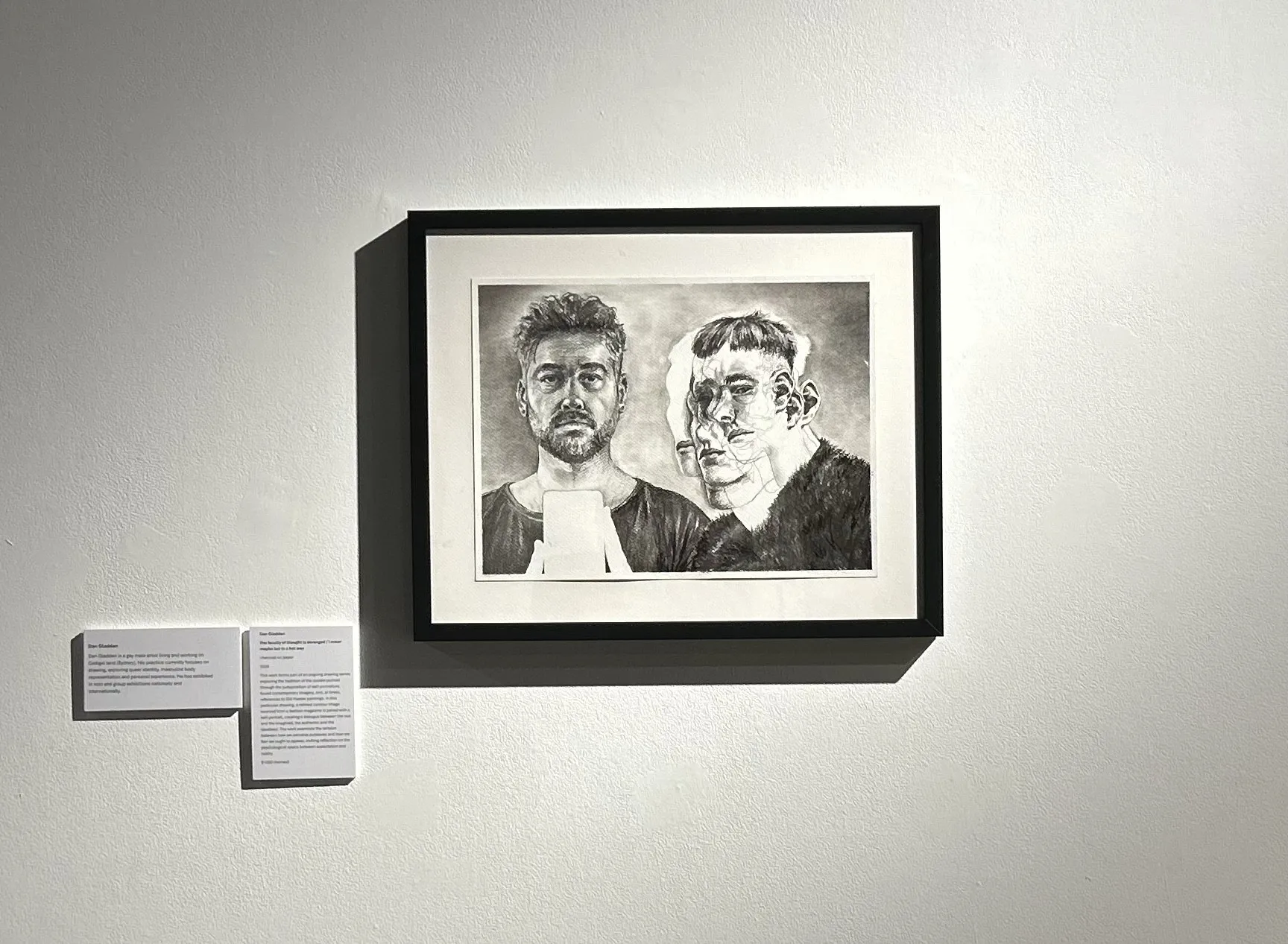 White wall 11, Dan Gladden, as it stands in the room