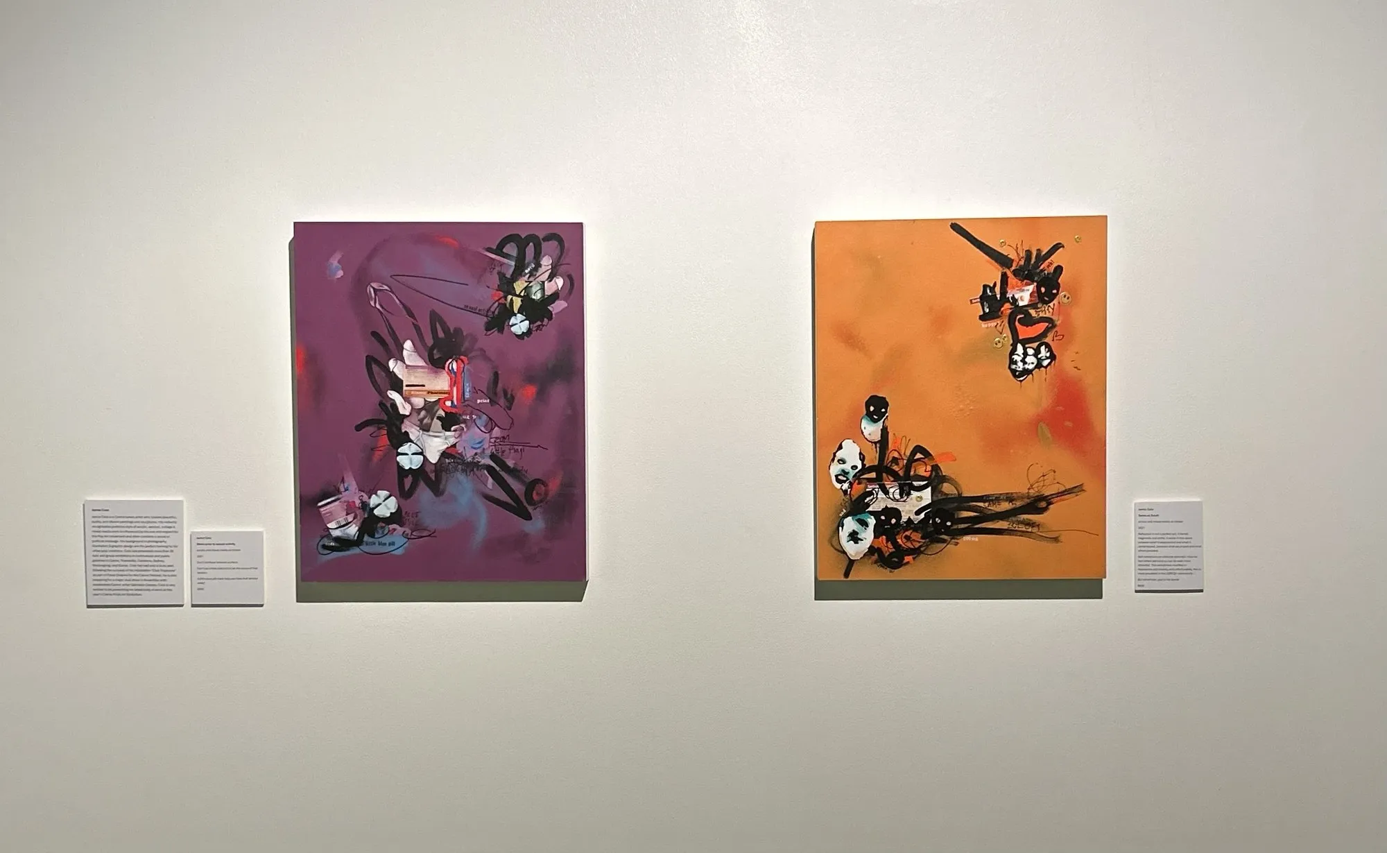 White wall 18, Jamie Cole, as it stands in the room